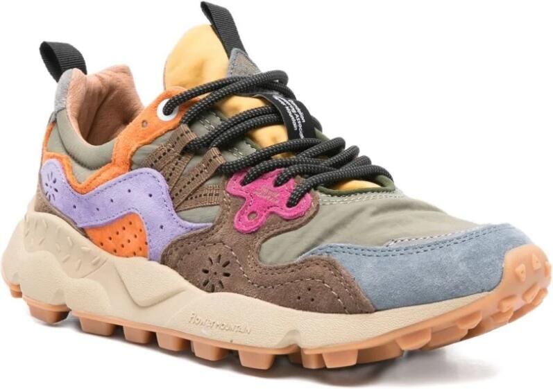 Flower Mountain Groene en Blauwe Technische Stof en Suede Sneakers Multicolor Dames - Foto 2