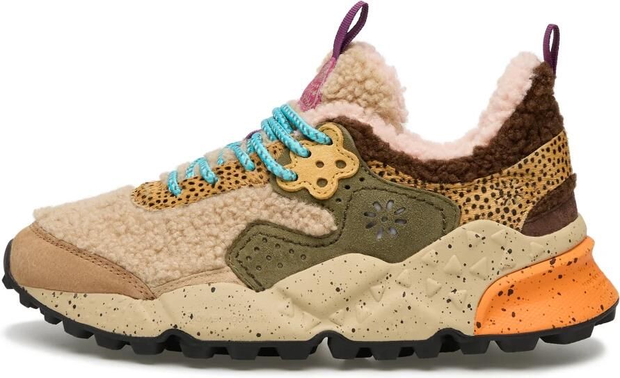 Flower mountain dames sneaker Kotetsu W badstof en suède beige