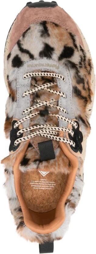 Flower mountain dames sneaker Kotetsu W bruin en grijze suède met leopardfaux fur - Foto 2