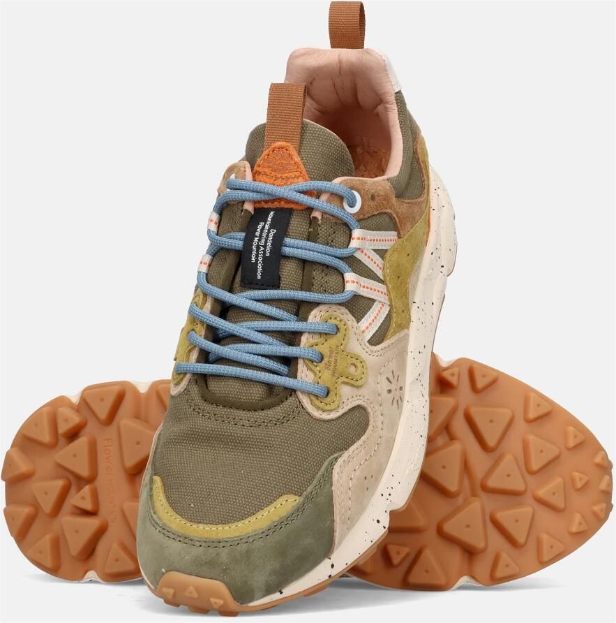 Flower mountain heren sneaker Yamano canvas kaki beige - Foto 3