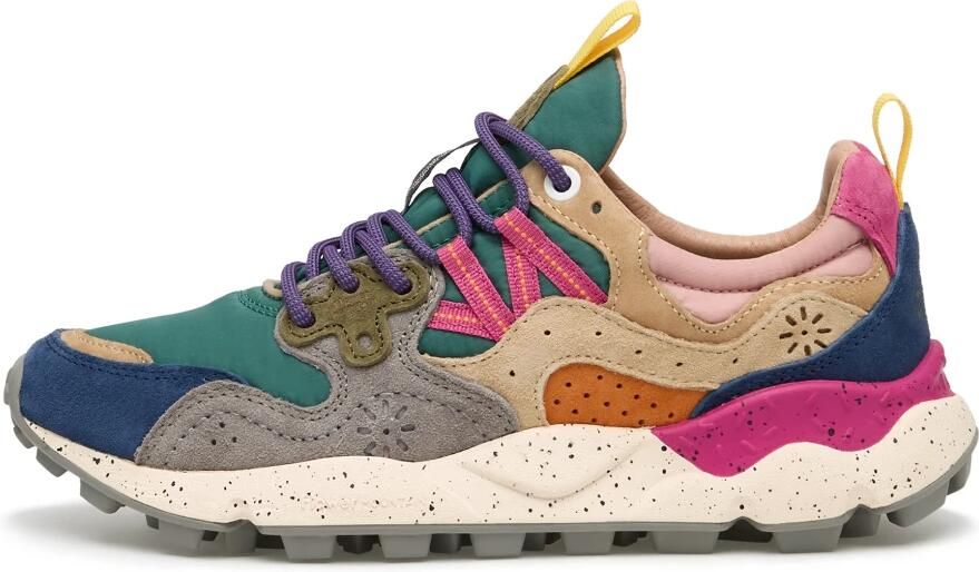 Flower Mountain Multicolor Sneakers met Suède Inzetstukken