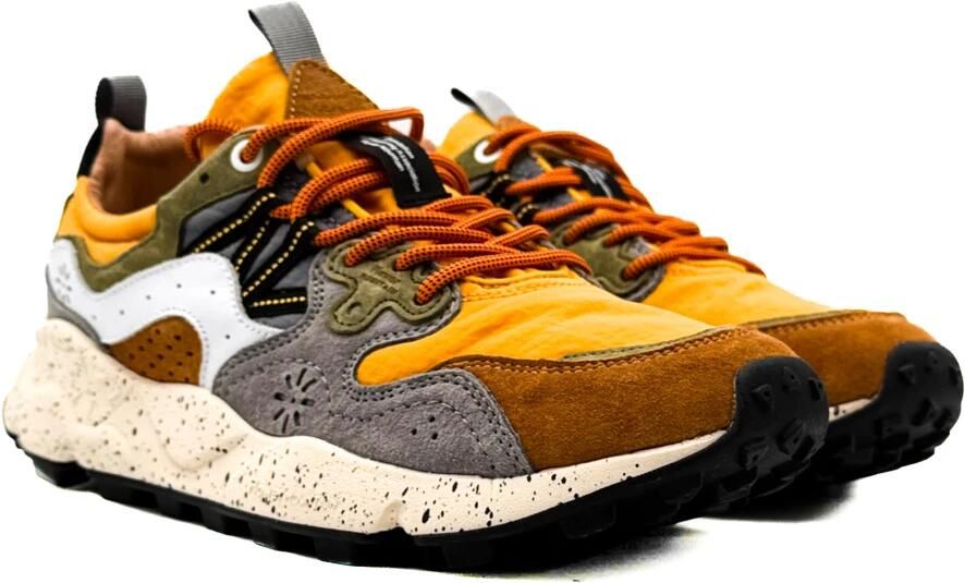 Flower Mountain Warm Bruin Mosterd Suède Sneakers Multicolor Heren - Foto 2