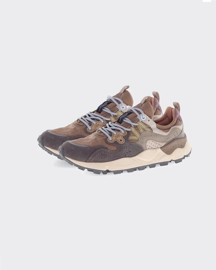 Flower Mountain Ya o Suede Nylon Sneakers Grijs