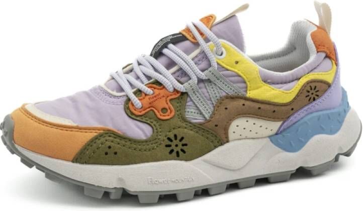 Flower Mountain Faux leather and technical fabric sneakers Yamano 3 Woman Kaiso Purple Dames