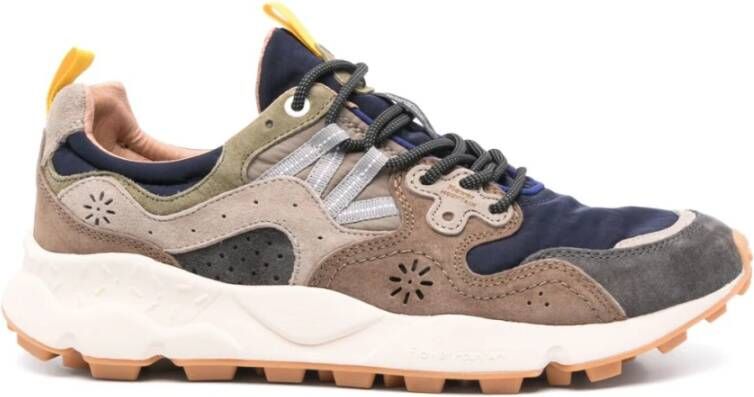 Flower Mountain Donkerblauwe Sneakers met Rubberen Zool Multicolor Heren