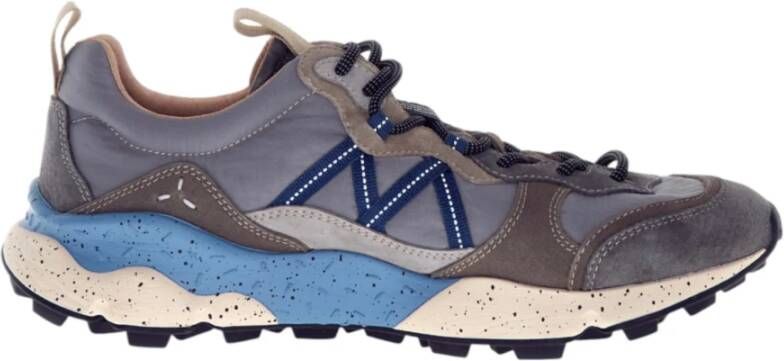 Flower Mountain Grijze outdoor sneakers met suède technische stof