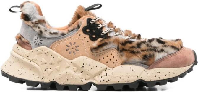 Flower Mountain Grijze Sneakers met Dierenprint