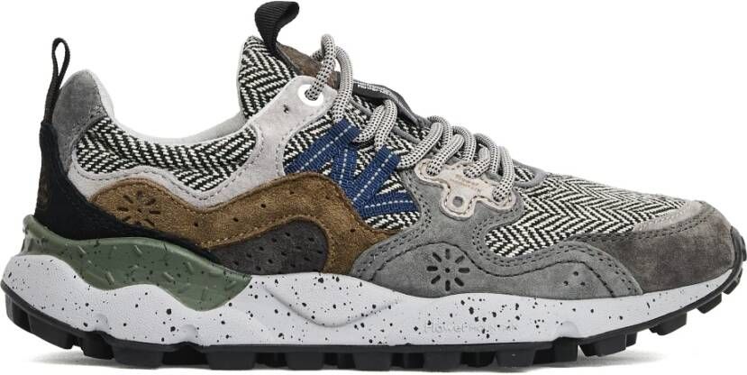 Flower Mountain Grijze Sneakers Urban Stijl Lichtgewicht Rubber