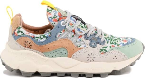 Flower Mountain Groene Bloe Sneakers Modern Ontwerp