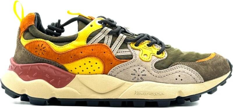 Flower Mountain Grijze Sneakers van Technische Stof met Suède Inzetstukken Gray Heren