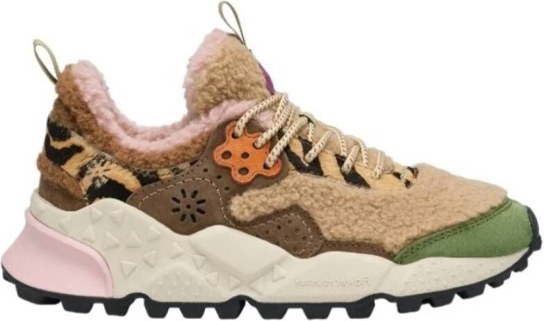 Flower Mountain Kleurrijke Shearling Sneakers met Kurken Binnenzool