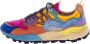 Flower Mountain Multicolor Suède Nylon Sneakers Oranje Zwart Framboos - Thumbnail 1