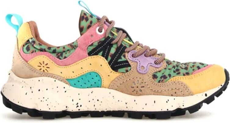 Flower Mountain Outdoor Sneakers met Suède Inzetstukken