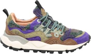 Flower Mountain Paarse Suède en Nepbont Sneakers Paars Dames