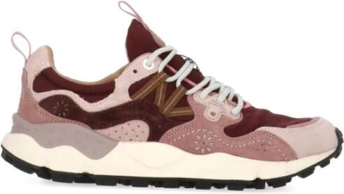 Flower Mountain Roze Sneakers met Suède Inzetstukken