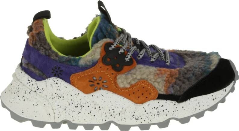 Flower Mountain Schapenvacht Sneakers met Suède Inzetstukken