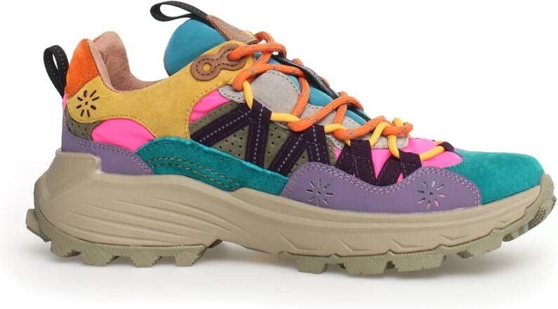Flower Mountain Suede and technical fabric sneakers Iwano Woman Multicolor Dames