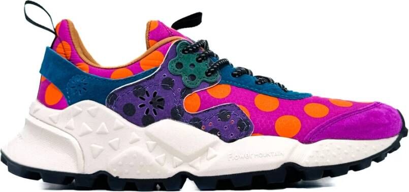 Flower Mountain Gedrukte Suède Sneakers met Kurken Binnenzool Multicolor Dames