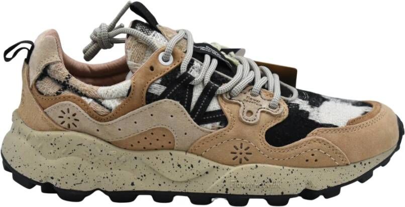 Flower Mountain Stijlvolle Bruin Zwart Veterschoenen