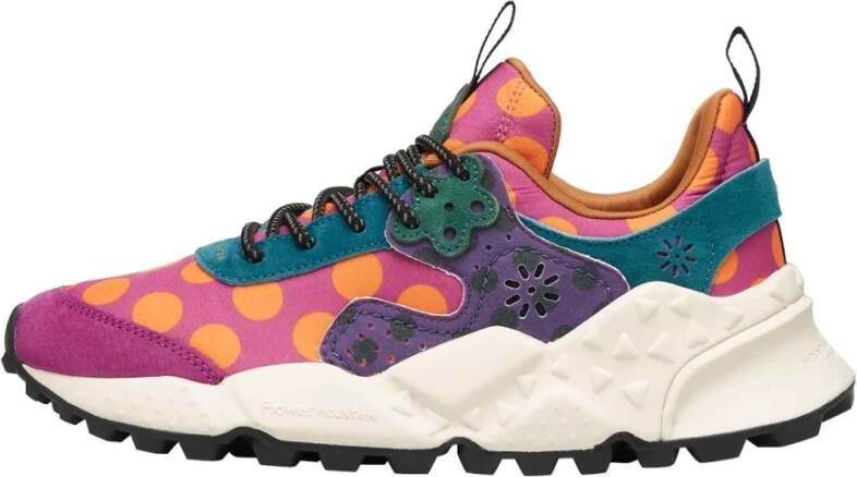 Flower Mountain Gedrukte Suède Sneakers met Kurken Binnenzool Multicolor Dames