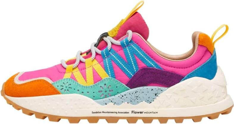 Flower Mountain Suede and technical fabric sneakers Washi Woman Multicolor Dames