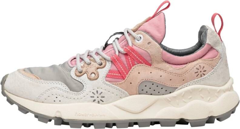 Flower Mountain Suede and technical fabric sneakers Yamano 3 Woman Gray Dames