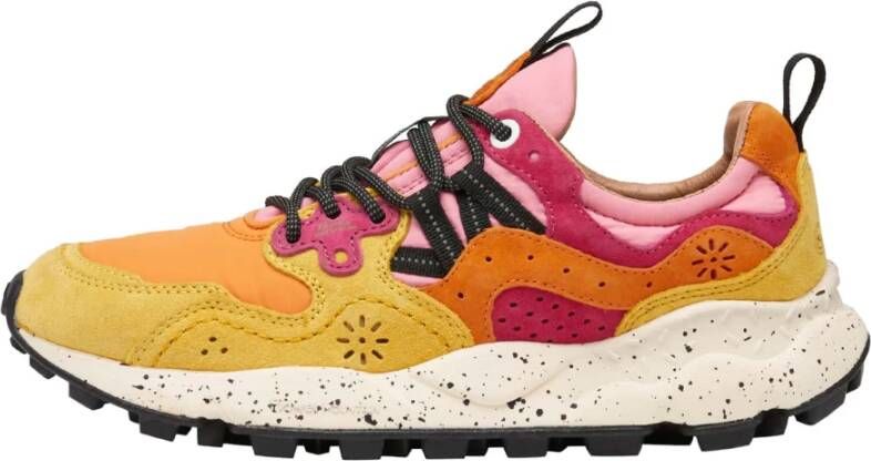 Flower Mountain Suede and technical fabric sneakers Yamano 3 Woman Orange Dames