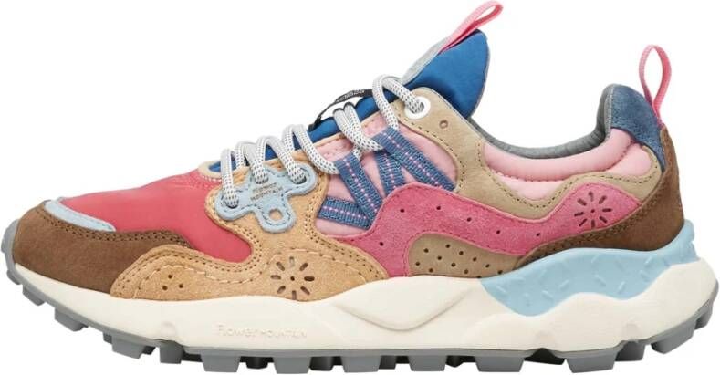 Flower Mountain Suede and technical fabric sneakers Yamano 3 Woman Pink Dames