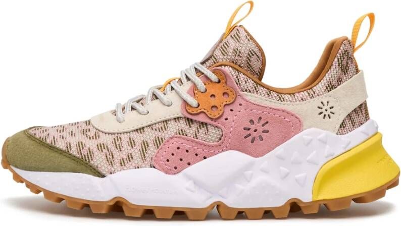 Flower mountain dames sneaker Kotetsu textiel leopard rose en kaki - Foto 2