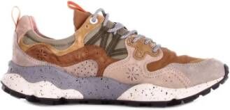 Flower Mountain Suède Logo Sneakers Rubberen Zool