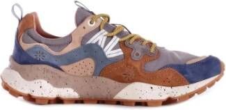 Flower Mountain Suède Logo Zijkant Sneakers Rubberen Zool