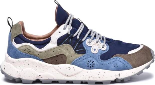 Flower Mountain Suède sneakers met leren zool