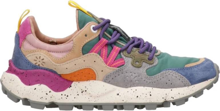 Flower Mountain Multicolor Sneakers met Suède Inzetstukken