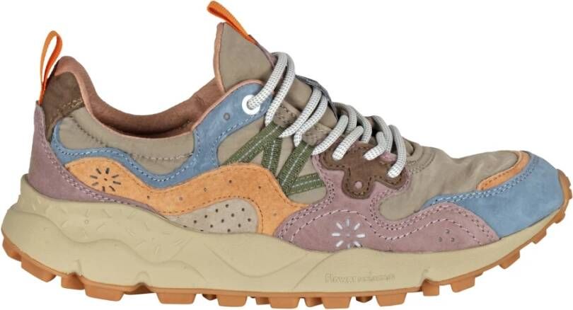 Flower Mountain Trekking Lace Sneakers in technische stof en suède