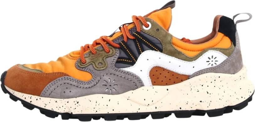 Flower Mountain Warm Bruin Mosterd Suède Sneakers Multicolor