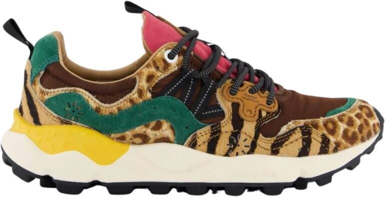 Flower Mountain Bruine Suède Sneakers met Kurken Binnenzool Multicolor Dames