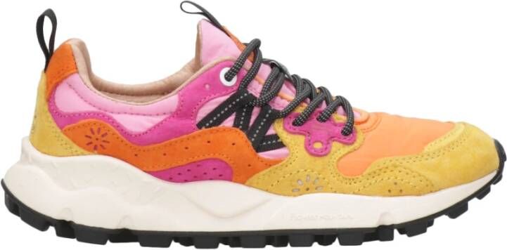 Flower Mountain Suede and technical fabric sneakers Yamano 3 Woman Orange Dames