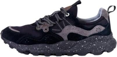 Flower Mountain Yamano 3 Zwarte Sneakers Gerecycled Stof Lichtgewicht Rubberen Zool Black Heren
