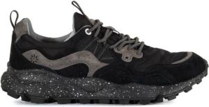 Flower Mountain Yamano 3 Zwarte Sneakers Gerecycled Stof Lichtgewicht Rubberen Zool Zwart Heren