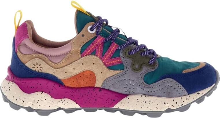 Flower Mountain Multicolor Sneakers met Suède Inzetstukken