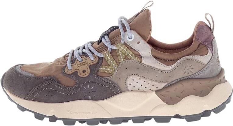 Flower Mountain Ya o Suede Nylon Sneakers Grijs