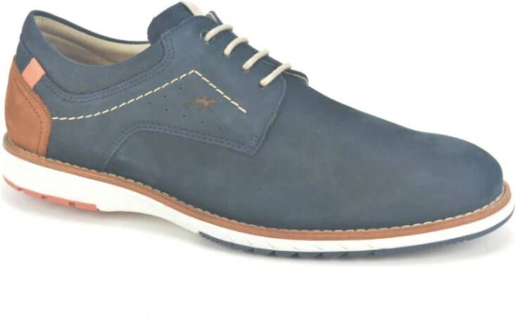 Fluchos Blauwe Nubuck Effen Schoenen Blue Heren