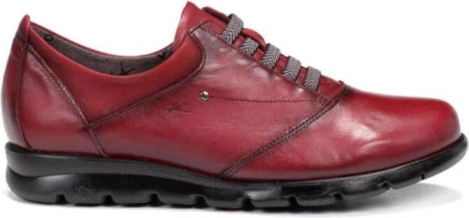 Fluchos Bordeaux Casual Dames Leren Schoenen Red Dames