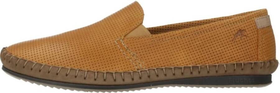 Fluchos Bruin leren loafers met decoratief stiksel