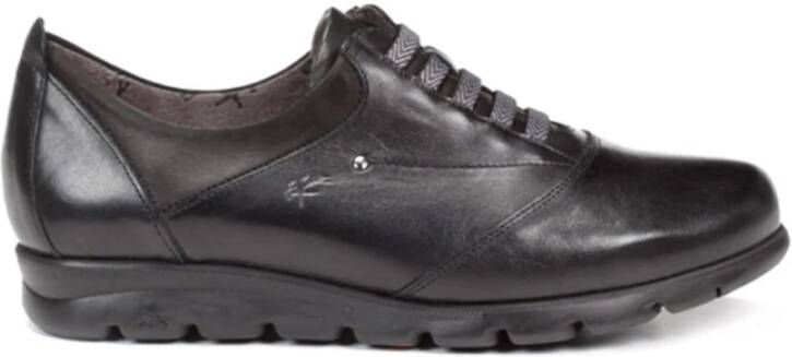 Fluchos Dames Casual Zwarte Leren Schoenen Black Dames