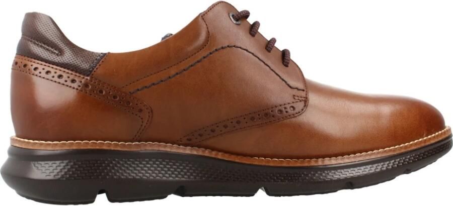 Fluchos Heren Casual Camel Leren Schoenen Brown