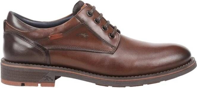 Fluchos Heren Casual Camel Leren Schoenen Brown Heren