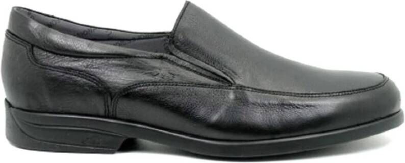 Fluchos Heren Zwarte Leren Schoenen Black Heren