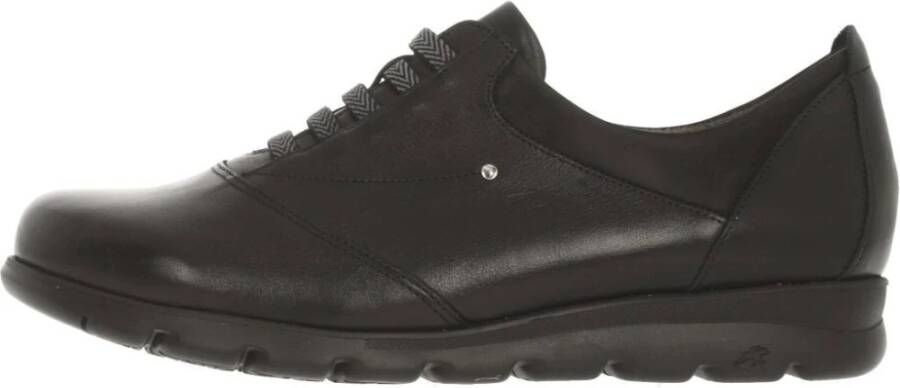 Fluchos Dames Casual Zwarte Leren Schoenen Black Dames