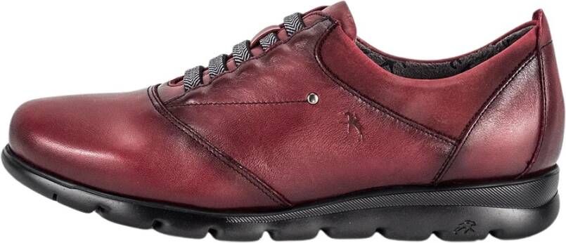 Fluchos Bordeaux Casual Dames Leren Schoenen Red Dames